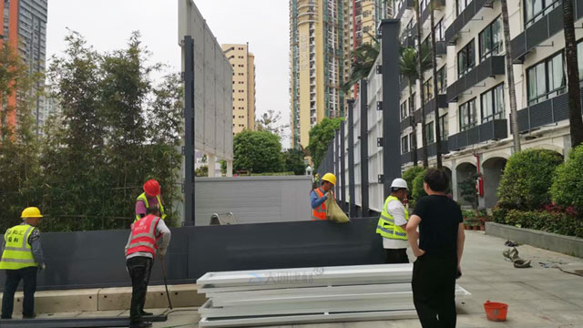 大通建材A類裝配式圍擋+圍擋基礎(chǔ)塊配送安裝在深圳羅湖項目工程-A/B/C類圍擋-深圳市大通建材有限公司鋼圍擋生產(chǎn)定制廠家